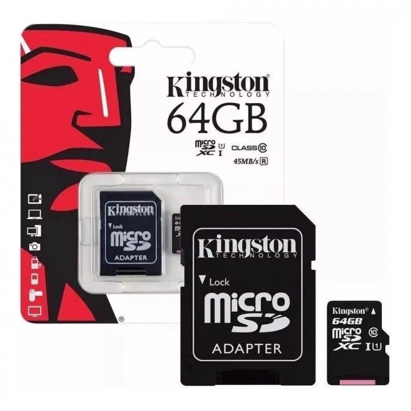 Tarjeta Micro SD Kingston 64GB Clase 10